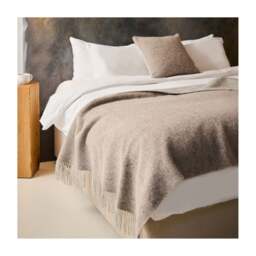 Tweedmill Textiles Dartmoor Throw Pure New Wool - Taupe - thumbnail 2