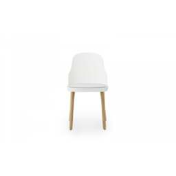 Normann Copenhagen Allez Chair - White - Lacquered Oak Legs - White/Canvas SJA 3705 Outdoor Upholstered Seat Colour: White, Leg Colour: Lacquered Oak, - thumbnail 3
