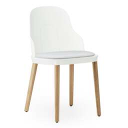 Normann Copenhagen Allez Chair - White - Lacquered Oak Legs - White/Canvas SJA 3705 Outdoor Upholstered Seat Colour: White, Leg Colour: Lacquered Oak, - thumbnail 1