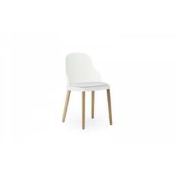 Normann Copenhagen Allez Chair - White - Lacquered Oak Legs - White/Canvas SJA 3705 Outdoor Upholstered Seat Colour: White, Leg Colour: Lacquered Oak, - thumbnail 2