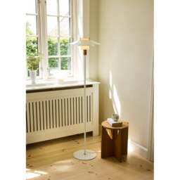 Halo Design Rivoli Floor Lamp Colour: Glossy Cream/ Brass - thumbnail 2
