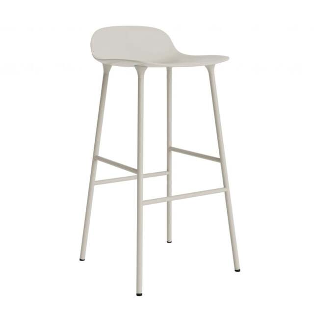 Normann Copenhagen Form Barstool - 75cm - Light Grey - Light Grey Legs Shell Colour: Light Grey, Leg Colour: Matching Shell Colour - image 1