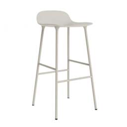 Normann Copenhagen Form Barstool - 75cm - Light Grey - Light Grey Legs Shell Colour: Light Grey, Leg Colour: Matching Shell Colour - thumbnail 1