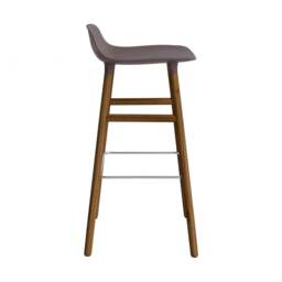 Normann Copenhagen Form Barstool - Wood - 75cm - Brown - Walnut Legs Shell Colour: Brown, Leg Colour: Walnut - thumbnail 3