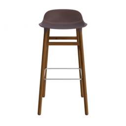 Normann Copenhagen Form Barstool - Wood - 75cm - Brown - Walnut Legs Shell Colour: Brown, Leg Colour: Walnut - thumbnail 2