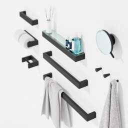 Wireworks Slimline Single Towel Rail - 72cm - Dark Oak - thumbnail 5