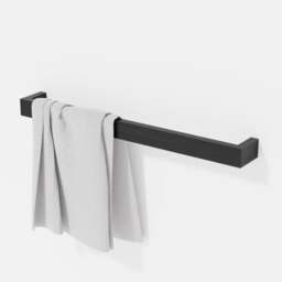Wireworks Slimline Single Towel Rail - 72cm - Dark Oak - thumbnail 2