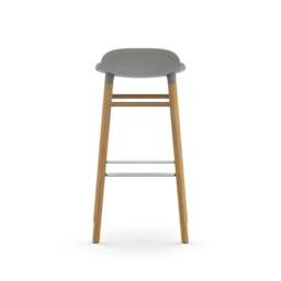 Normann Copenhagen Form Barstool - Wood - 75cm - Grey - Oak Legs Shell Colour: Grey, Leg Colour: Oak - thumbnail 4
