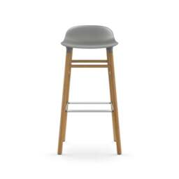 Normann Copenhagen Form Barstool - Wood - 75cm - Grey - Oak Legs Shell Colour: Grey, Leg Colour: Oak - thumbnail 2