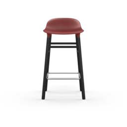 Normann Copenhagen Form Barstool - Wood - 65cm - Red - Black Oak Legs Shell Colour: Red, Leg Colour: Black Oak - thumbnail 2