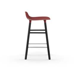 Normann Copenhagen Form Barstool - Wood - 65cm - Red - Black Oak Legs Shell Colour: Red, Leg Colour: Black Oak - thumbnail 3