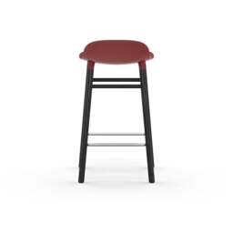 Normann Copenhagen Form Barstool - Wood - 65cm - Red - Black Oak Legs Shell Colour: Red, Leg Colour: Black Oak - thumbnail 4