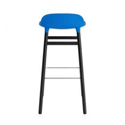 Normann Copenhagen Form Barstool - Wood - 75cm - Bright Blue - Black Oak Legs Shell Colour: Bright Blue, Leg Colour: Black Oak - thumbnail 4