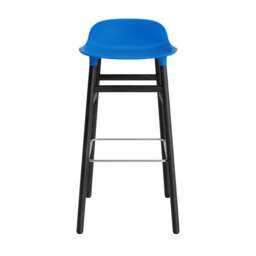 Normann Copenhagen Form Barstool - Wood - 75cm - Bright Blue - Black Oak Legs Shell Colour: Bright Blue, Leg Colour: Black Oak - thumbnail 2