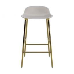 Normann Copenhagen Form Barstool - 65cm - Warm Grey - Brass Legs Shell Colour: Warm Grey, Leg Colour: Brass - thumbnail 2