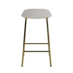 Normann Copenhagen Form Barstool - 65cm - Warm Grey - Brass Legs Shell Colour: Warm Grey, Leg Colour: Brass - thumbnail 4