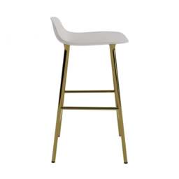 Normann Copenhagen Form Barstool - 65cm - Warm Grey - Brass Legs Shell Colour: Warm Grey, Leg Colour: Brass - thumbnail 3