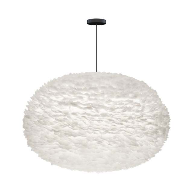Umage Eos Feather Pendant Shade - White - XXL - 110cm with Black Rosette Cord Set With or Without Cord Set: With Black Rosette Cord Set - image 1