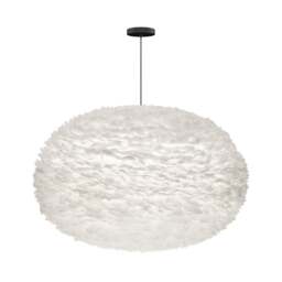 Umage Eos Feather Pendant Shade - White - XXL - 110cm with Black Rosette Cord Set With or Without Cord Set: With Black Rosette Cord Set