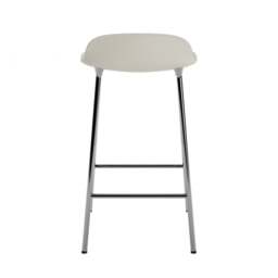 Normann Copenhagen Form Barstool - 65cm - Light Grey - Chrome Legs Shell Colour: Light Grey, Leg Colour: Chrome - thumbnail 4
