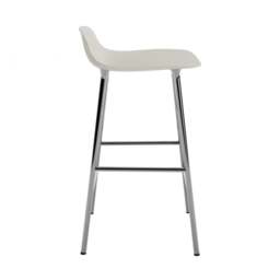Normann Copenhagen Form Barstool - 65cm - Light Grey - Chrome Legs Shell Colour: Light Grey, Leg Colour: Chrome - thumbnail 3