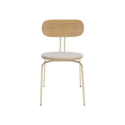 Umage Curious Dining Chair - Oak - Brass Legs - White Sands Cushion Leg Colour: Brass Legs, Colour: White Sands - thumbnail 2
