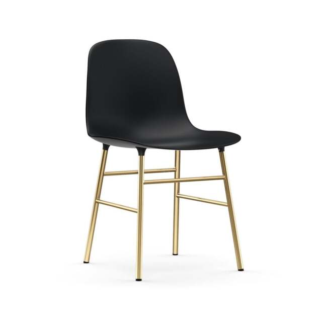 Normann Copenhagen Form Chair - Black - Brass Legs Shell Colour: Black, Leg Colour: Brass - image 1