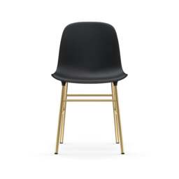 Normann Copenhagen Form Chair - Black - Brass Legs Shell Colour: Black, Leg Colour: Brass - thumbnail 2