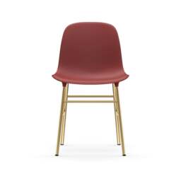 Normann Copenhagen Form Chair - Red - Brass Legs Shell Colour: Red, Leg Colour: Brass - thumbnail 2