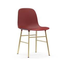 Normann Copenhagen Form Chair - Red - Brass Legs Shell Colour: Red, Leg Colour: Brass - thumbnail 1