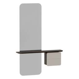Umage One More Look Storage Mirror - Dark Oak - Pearl White Colour: Pearl White