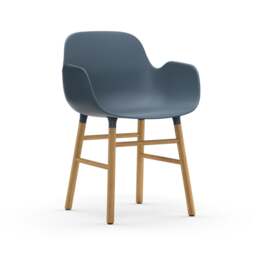Normann Copenhagen Form Armchair - Blue - Oak Legs Shell Colour: Blue, Leg Colour: Oak