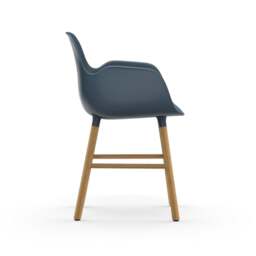 Normann Copenhagen Form Armchair - Blue - Oak Legs Shell Colour: Blue, Leg Colour: Oak - thumbnail 3