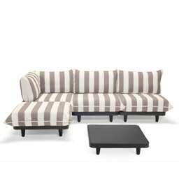 Fatboy Paletti Outdoor Set &amp Anthracite Table - Large Colour: Stripe Cacao (Left)
