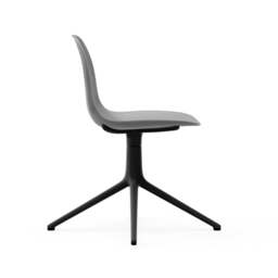 Normann Copenhagen Form Chair Swivel - 4 Leg - Grey - Black Legs Shell Colour: Grey, Leg Colour: Black - thumbnail 3
