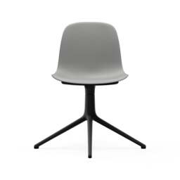 Normann Copenhagen Form Chair Swivel - 4 Leg - Grey - Black Legs Shell Colour: Grey, Leg Colour: Black - thumbnail 2