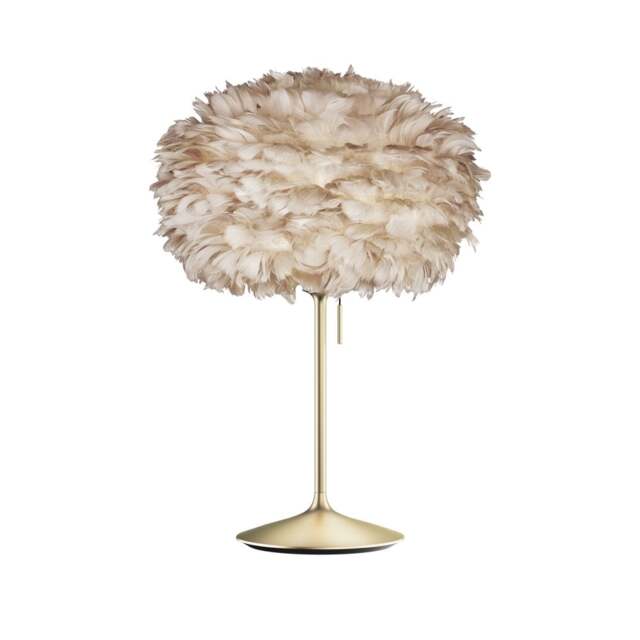 Umage Eos Table Lamp - Light Brown Feather Eos Medium/Brushed Brass Sante Stand - image 1