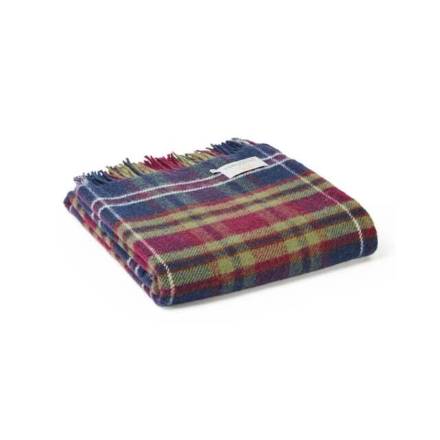 Tweedmill Textiles Pure New Wool Throw - Morello Check - image 1