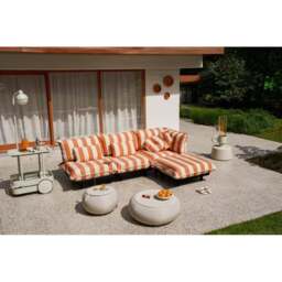 Fatboy Paletti Outdoor Set & Anthracite Table - Medium Colour: Stripe Orange Creme (Right) - thumbnail 2