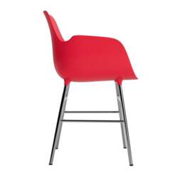 Normann Copenhagen Form Armchair - Bright Red - Chrome Legs Shell Colour: Bright Red, Leg Colour: Chrome - thumbnail 3