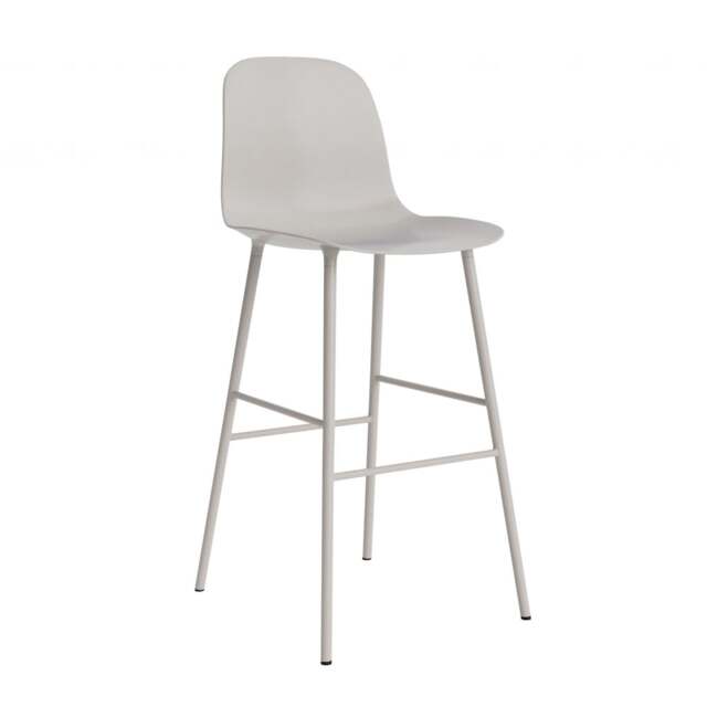 Normann Copenhagen Form Bar Chair - 75cm - Warm Grey Shell Colour: Warm Grey - image 1