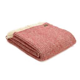 Tweedmill Textiles Pure New Wool Illusion Throw - Red &amp Silver