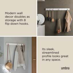 Umbra Flip 8 Hook Coat Rack - White/White - thumbnail 7