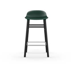 Normann Copenhagen Form Barstool - Wood - 65cm - Green - Black Oak Legs Shell Colour: Green, Leg Colour: Black Oak - thumbnail 2