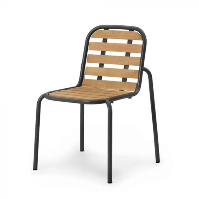 Normann Copenhagen Vig Outdoor Dining Chair - Robina Wood/Black Steel - image 1