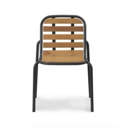 Normann Copenhagen Vig Outdoor Dining Chair - Robina Wood/Black Steel - thumbnail 2