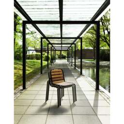 Normann Copenhagen Vig Outdoor Dining Chair - Robina Wood/Black Steel - thumbnail 3