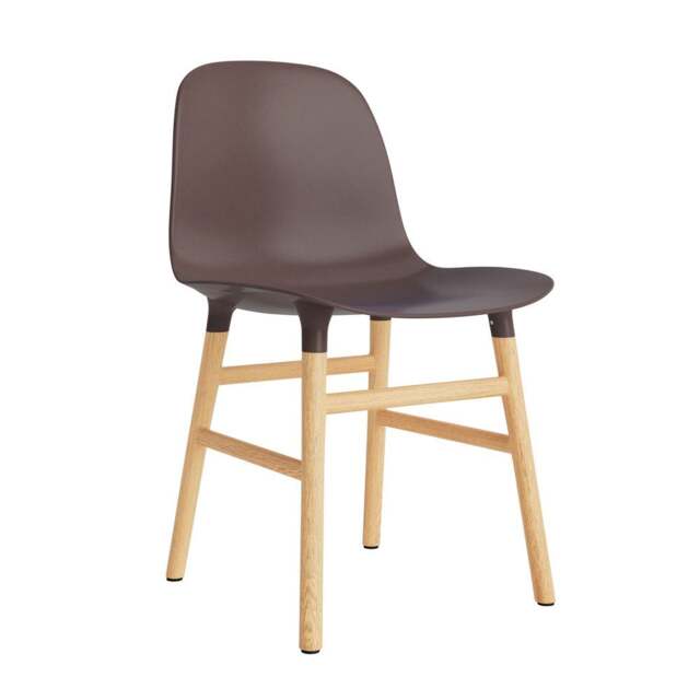 Normann Copenhagen Form Chair - Brown - Oak Legs Shell Colour: Brown, Leg Colour: Oak - image 1