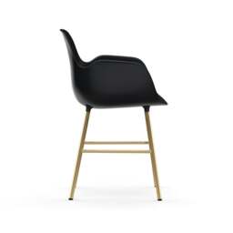 Normann Copenhagen Form Armchair - Black - Brass Legs Shell Colour: Black, Leg Colour: Brass - thumbnail 3