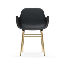 Normann Copenhagen Form Armchair - Black - Brass Legs Shell Colour: Black, Leg Colour: Brass - thumbnail 2